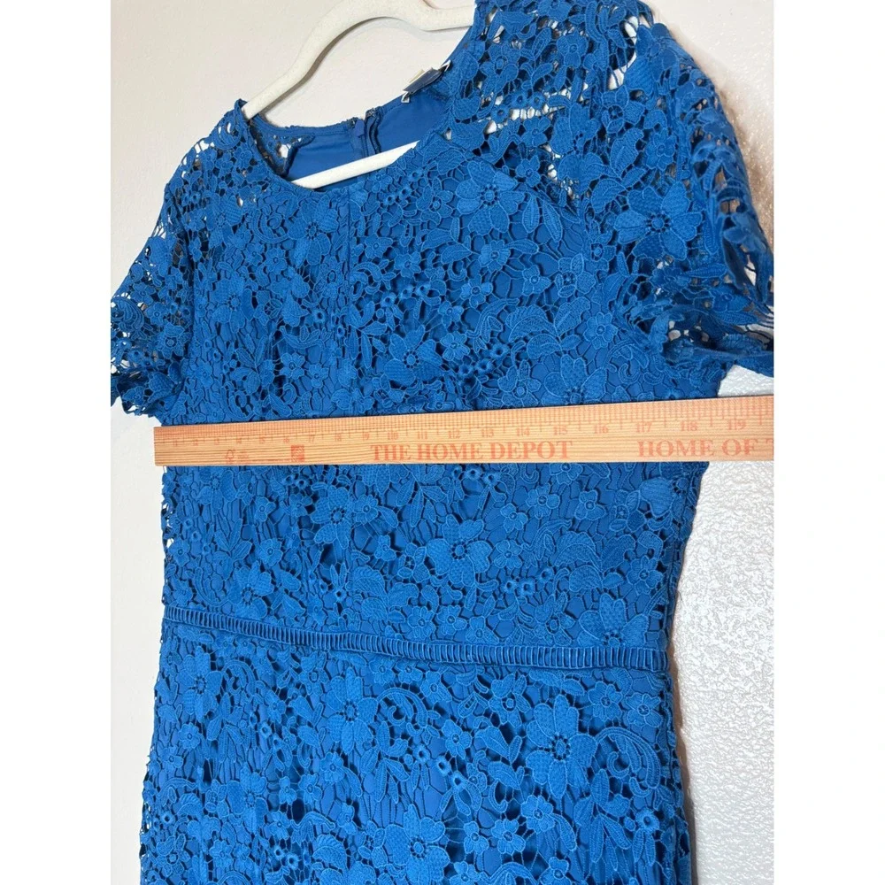 Shoshanna Edgecombe‎ Blue Floral Lace Midi High Low Dress Size 12